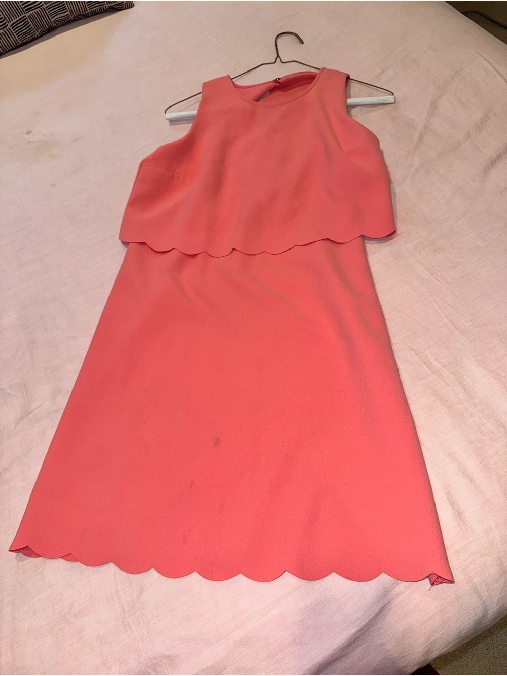 Ann Taylor Loft petite salmon-pink layered dress